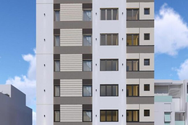 Mẫu nhà trọ cao tầng tối giản