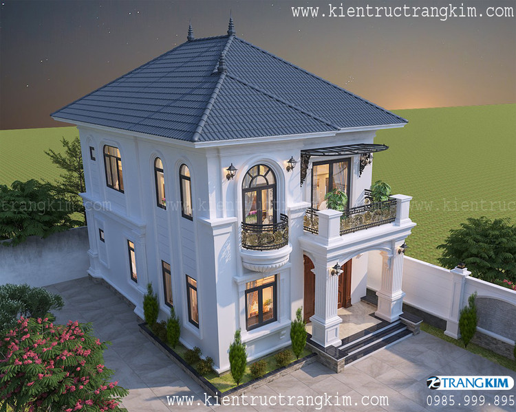 Hình ảnh phối cảnh kiến trúc công trình 5 Biệt thự 2 tầng mái nhật tân cổ điển