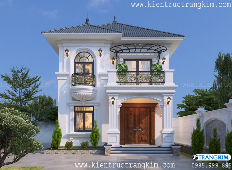 Hình ảnh phối cảnh kiến trúc công trình 4 Biệt thự 2 tầng mái nhật tân cổ điển