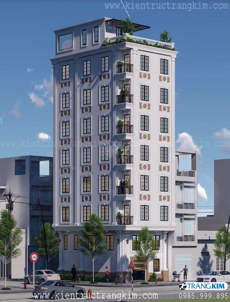 Xu hướng kiến trúc nhà hiện đại cho nhà trọ năm 2025 1 Mẫu nhà trọ cao t ầng phong cách hiện đại