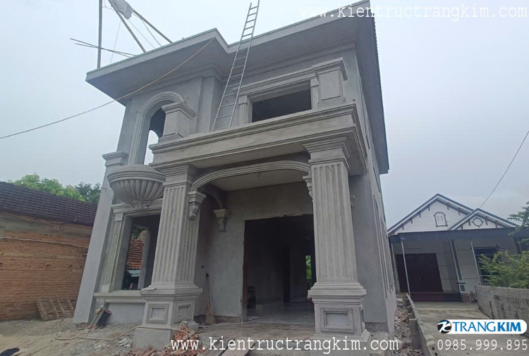 Hình ảnh thi công công trình 2 hình ảnh thực tế biệt thự trong quá trình thi công