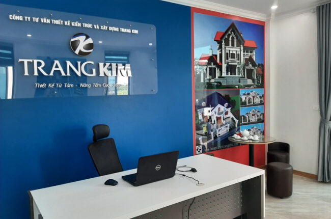 Phòng làm việc của công ty tư vấn kiến trúc Trang Kim hiện đại, chuyên nghiệp.