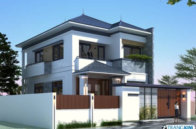 Thiết kế biệt thự 2 tầng mái Nhật hiện đại với diện tích 8.3 x15m