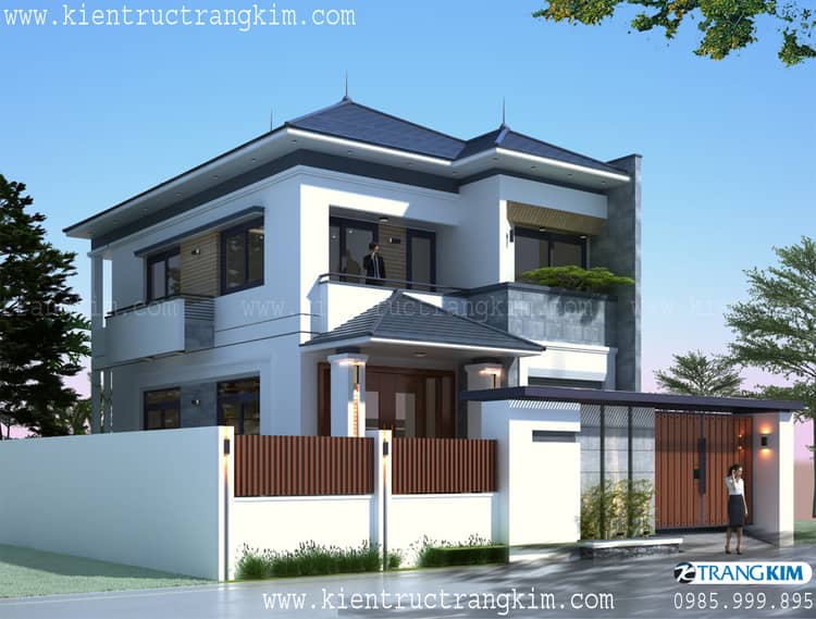 Thiết kế biệt thự 2 tầng mái Nhật hiện đại với diện tích 8.3 x15m