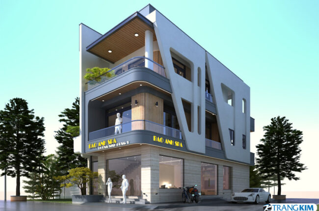 Thiết kế nhà lô góc 3 tầng 2 mặt thoáng