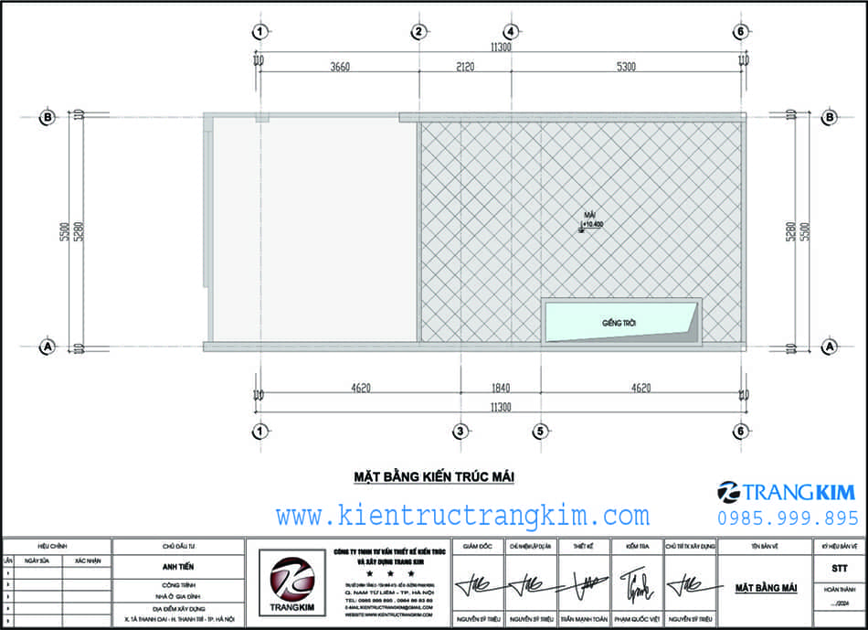 mặt bằng kiến trúc mái