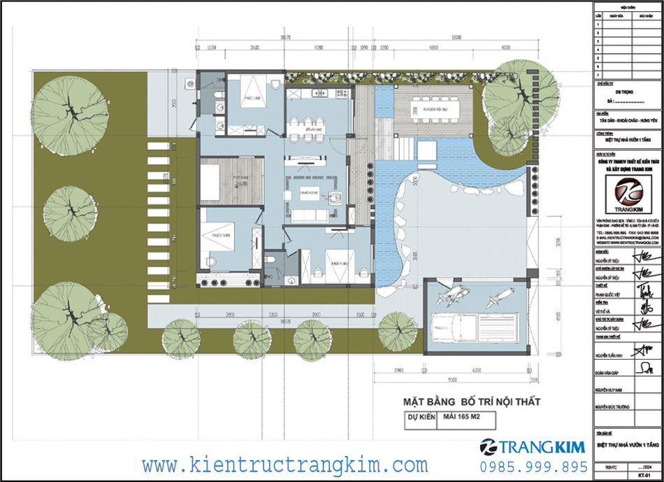 Mặt bằng kiến trúc tầng 1