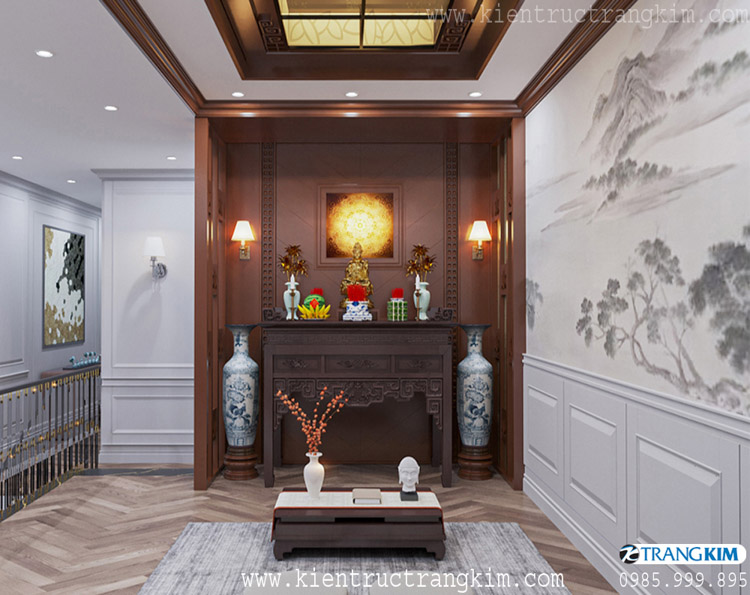 Bố trí nội thất phòng thờ 1 Bố trí nội thất phòng thờ phù hợp hài hòa với phong cách nội thất tổng thể