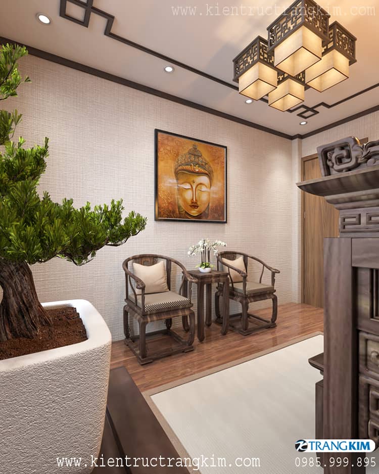 Dễ dàng trong việc bài trí và thiết kế 1 Phòng thờ tầng 1 giúp quá trình bài trí dễ dàng, thuận lợi hơn