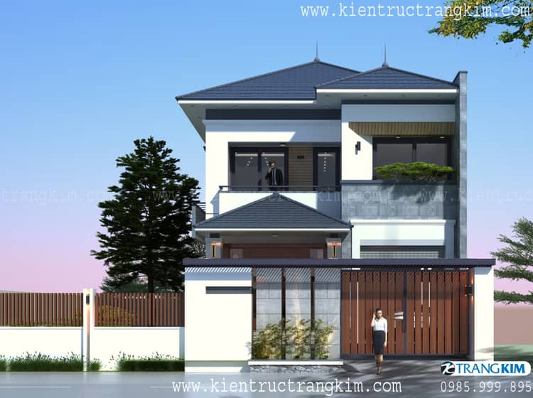 Thiết kế biệt thự 2 tầng mái Nhật hiện đại với diện tích 8.3 x15m