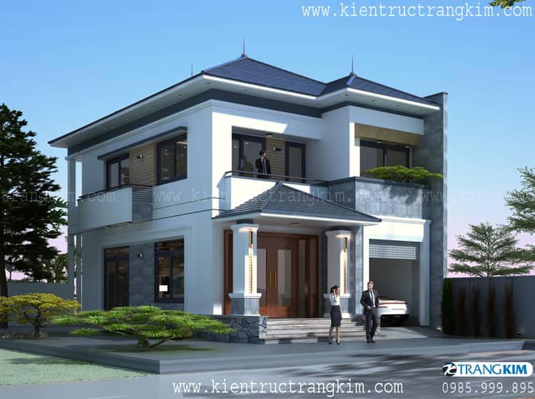 Thiết kế biệt thự 2 tầng mái Nhật hiện đại với diện tích 8.3 x15m