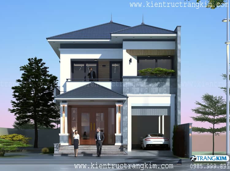 Thiết kế biệt thự 2 tầng mái Nhật hiện đại với diện tích 8.3 x15m