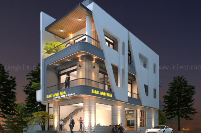 Mặt tiền nhà phố hiện đại, sang trọng với thiết kế độc đáo.