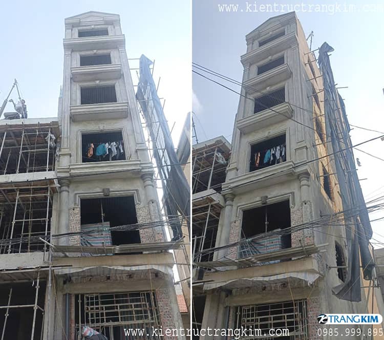 Hình ảnh thực tế thi công nhà ống tân cổ điên