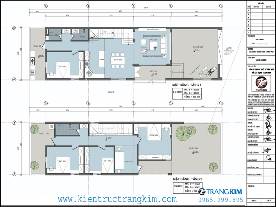 măt bằng thiết kế nhà lô phố 2 tầng hiện đại mặt tiền 6.6m