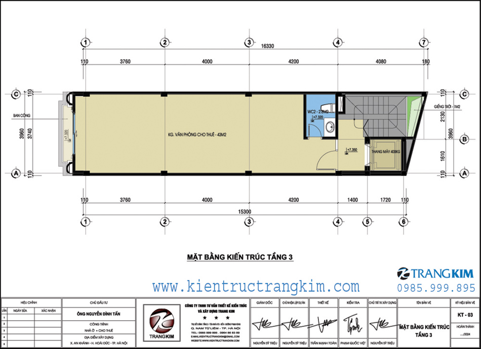 Mặt bằng thiết kế tầng 3 1