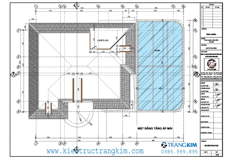 Mặt bằng kiến trúc tầng tum