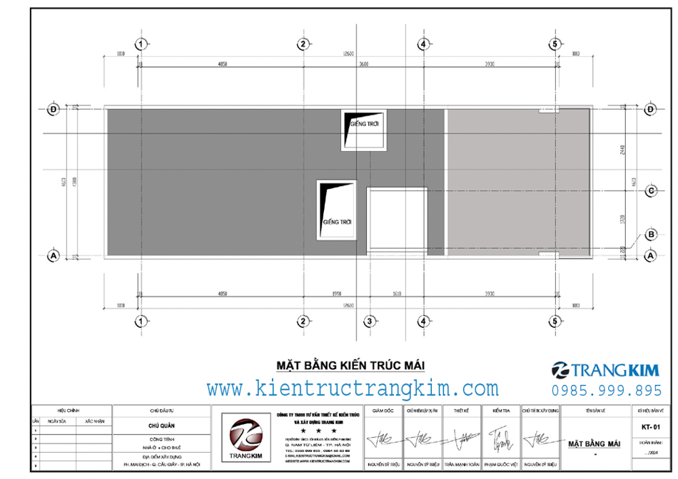 Măt bằng kiến trúc mái