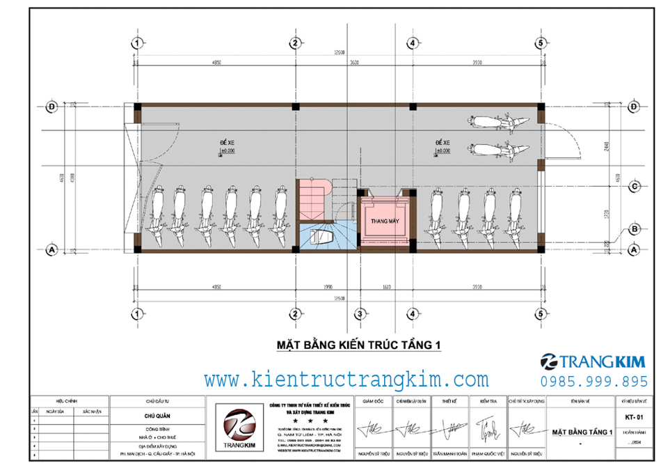 Măt bằng kiến trúc tầng 1