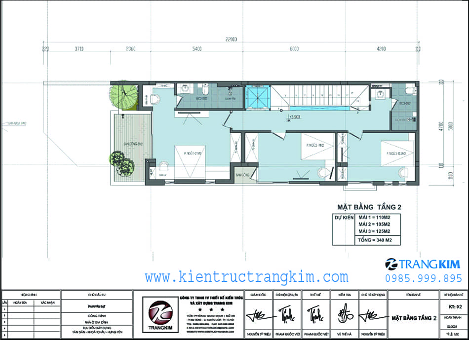 Mặt bằng kiến trúc tầng 2