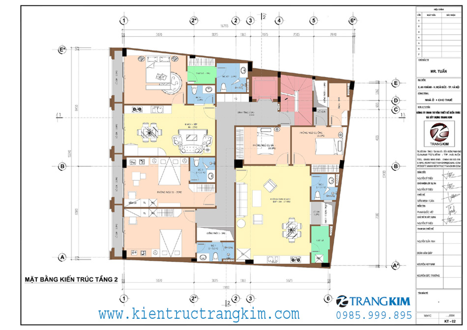 Mặt bằng kiến trúc tầng 2