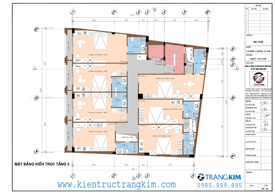 Mặt bằng kiến trúc tầng 3