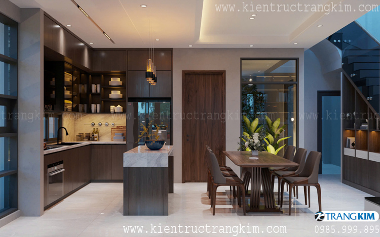 Phối cảnh nội thất phòng khách, bếp 7