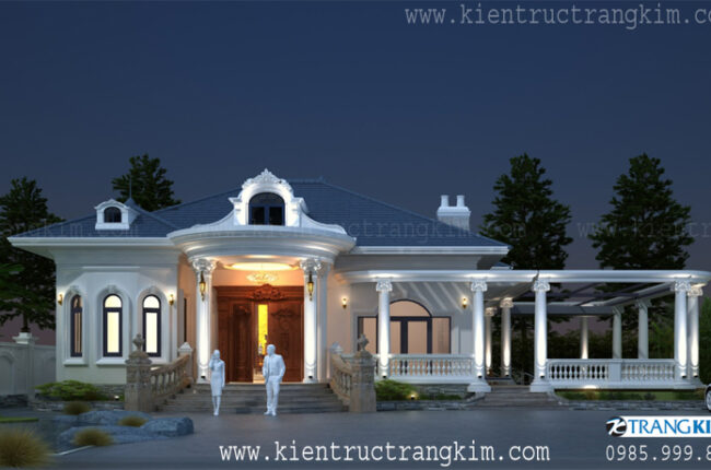 Biệt thự phong cách châu Âu sang trọng, kiến trúc đối xứng tinh tế.