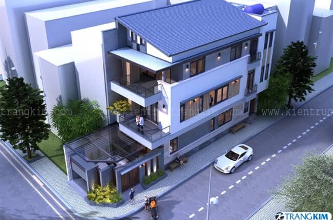 Thiết kế nhà ống 2 mặt tiền hiện đại