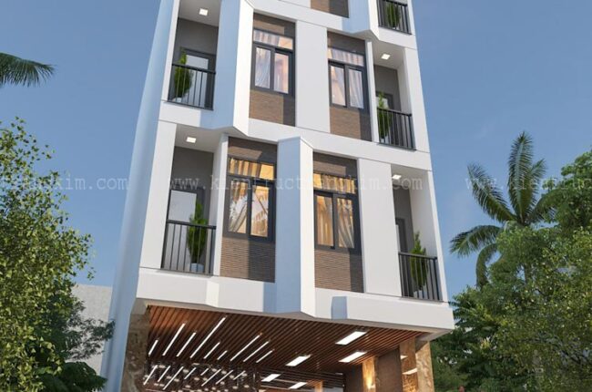 Thiết kế nhà chung cư mini 90m2 4 tầng 1 tum vừa ở vừa cho thuê