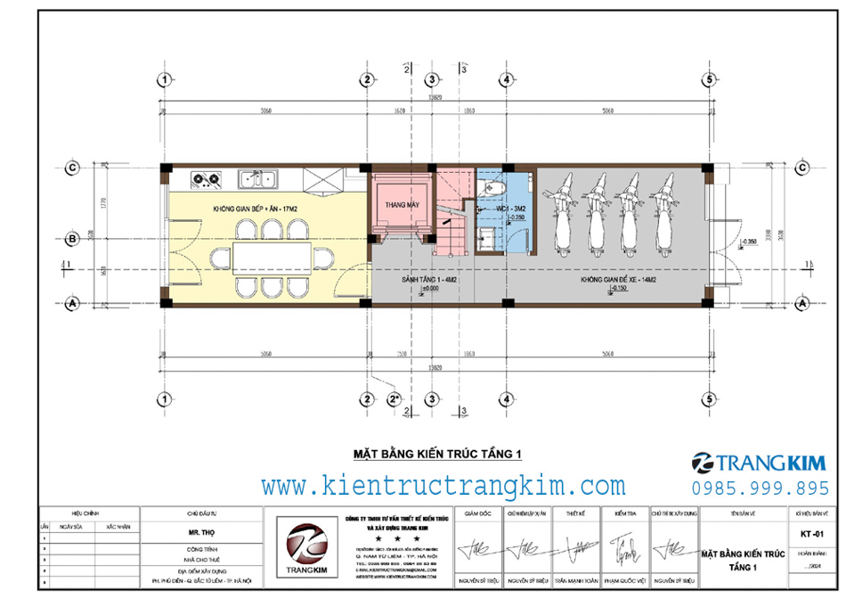 Mặt bằng kiến trúc tầng 1