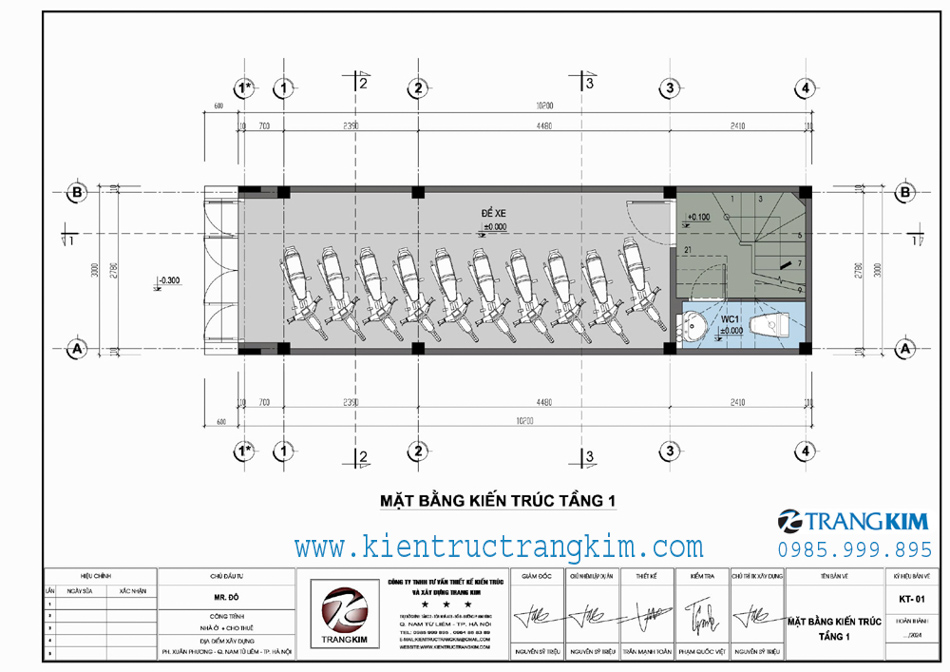 mặt bằng kiến trúc tầng 1