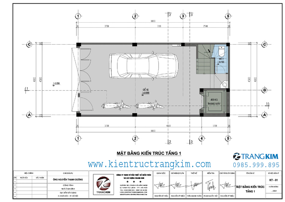 mạt bằng kiến trúc tầng 1