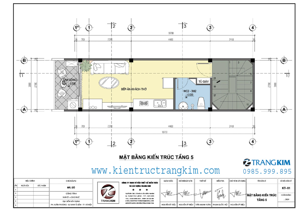 mặt bằng kiến trúc tầng 5