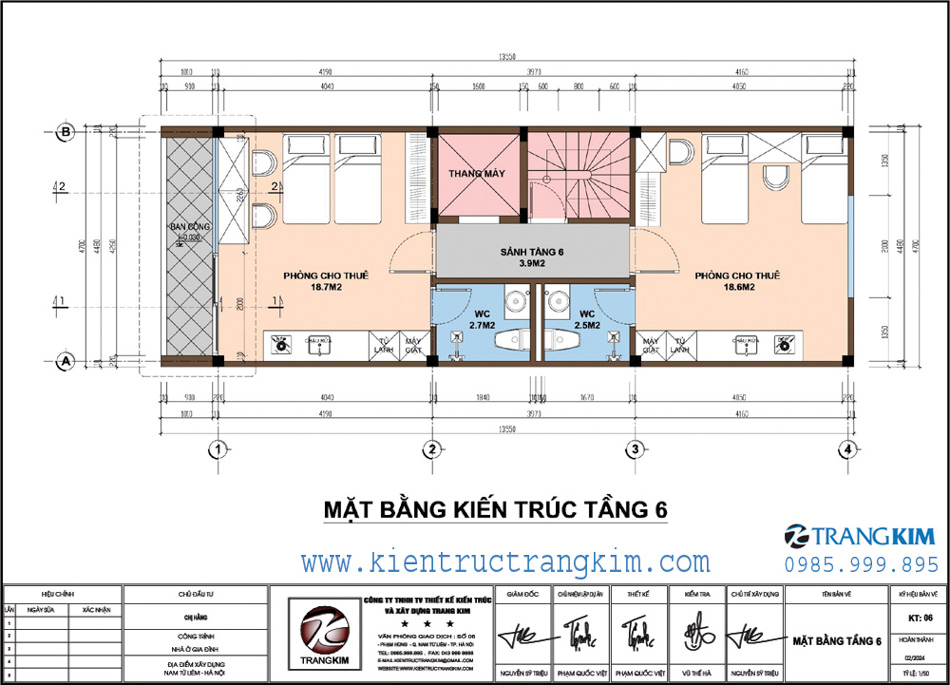 Mặt bằng tầng 6