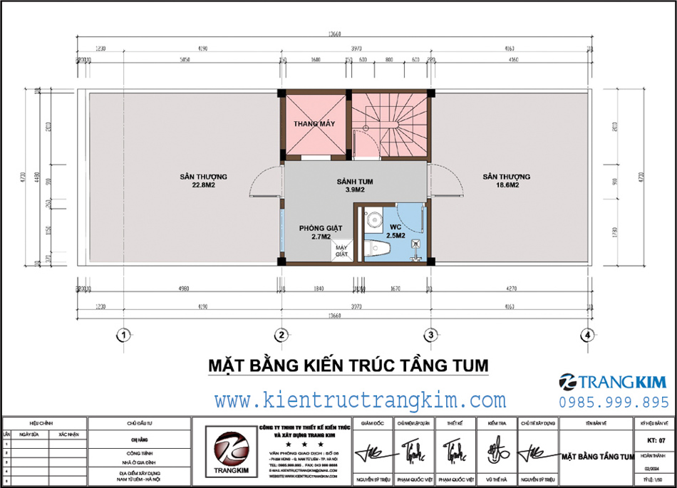 Mặt bằng tầng tum