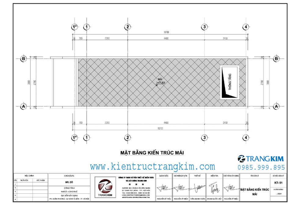 mặt bằng kiến trúc mái