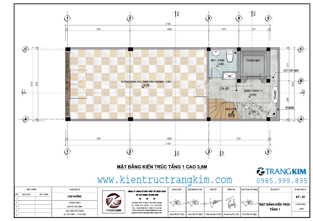 Mặt bằng kiến trúc tầng 1 1