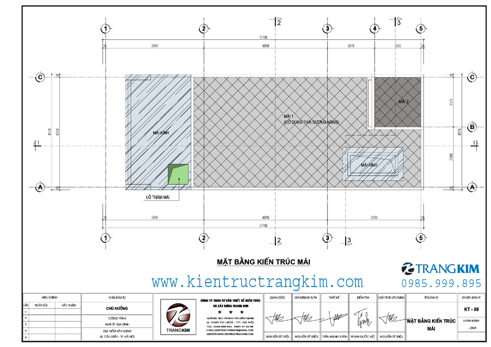 Mặt bằng kiến trúc tầng mái 1