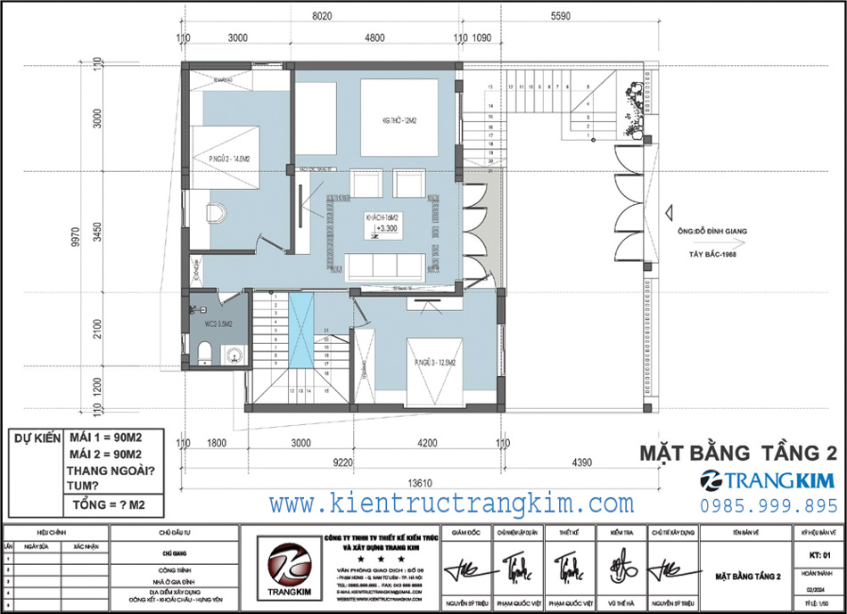 Mặt bằng kiến trúc tầng 2