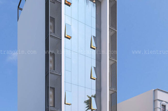 Thiết kế văn phòng cho thuê 6 tầng 1 tum kết hợp ở gia đình 8x10m
