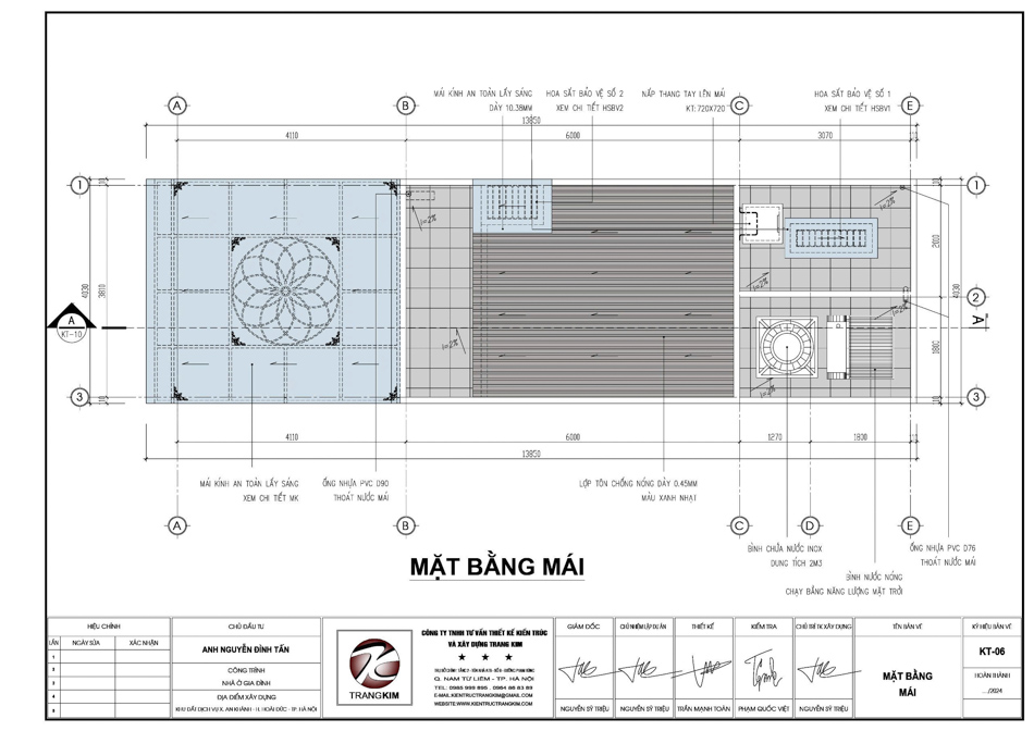 Mặt bằng thiết kế mái 1