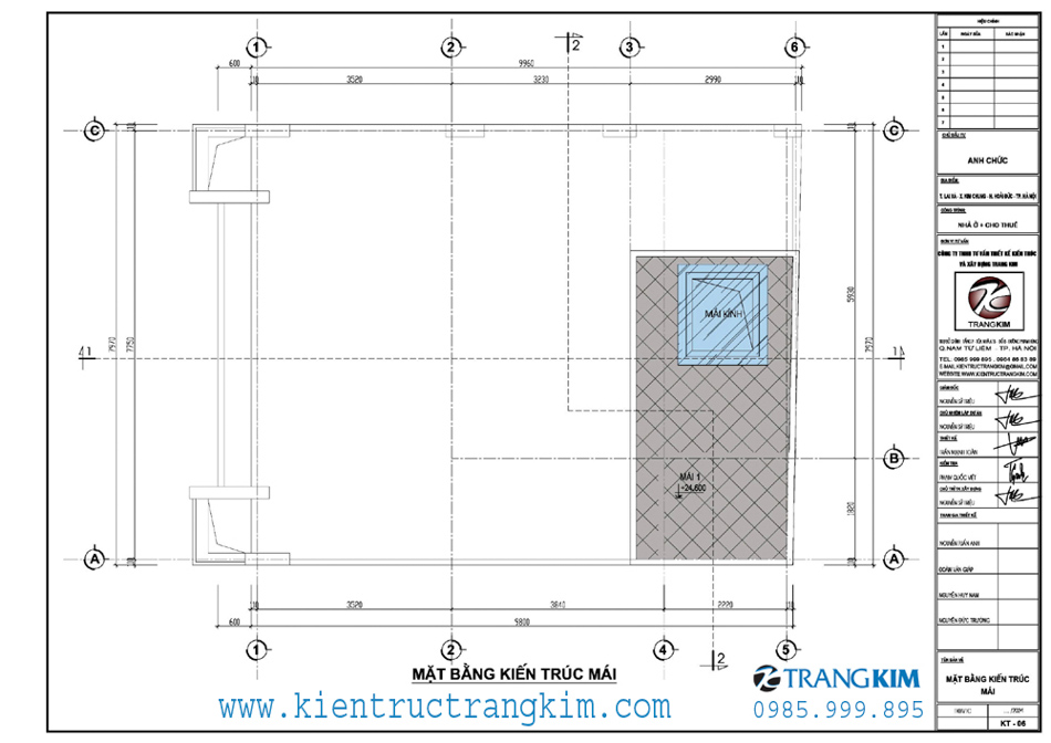 Mặt bằng kiến trúc tầng mai