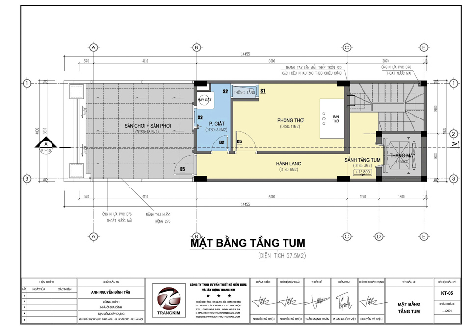 Mặt bằng kiến trúc tầng 5