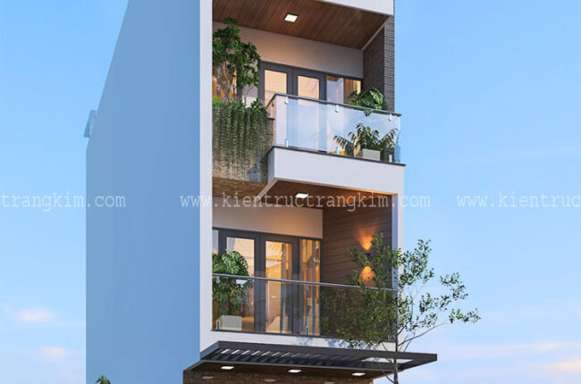 Mặt tiền nhà phố hiện đại, sang trọng với thiết kế tối giản.