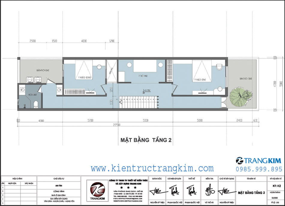 Mặt bằng kiến trúc tầng 2