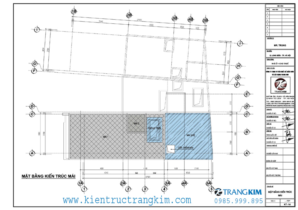 Mặt bằng tầng mái