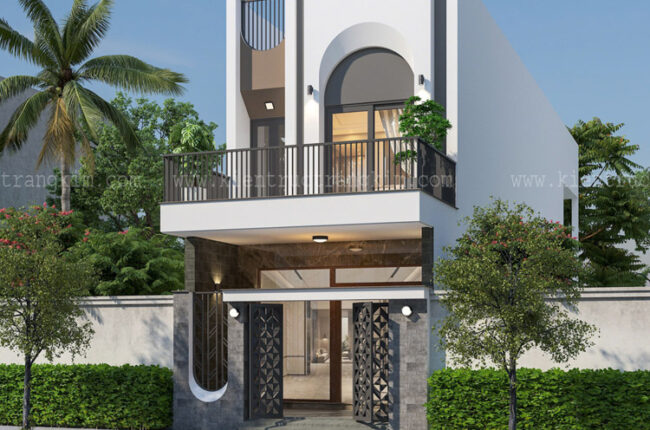 Thiết kế nhà ống 2 tầng mặt tiền 5m hiện đại tại Hưng Yên