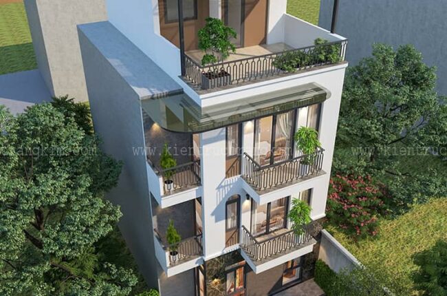 Thiết kế nhà lô phố 3 tầng 1 tum đẹp, hiện đại