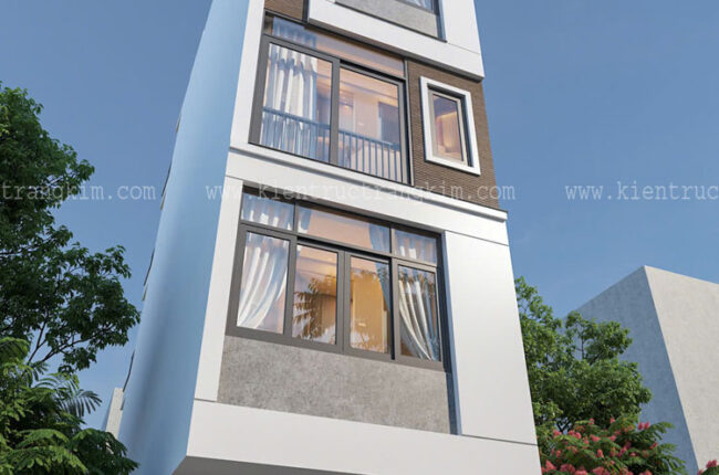Thiết kế nhà ống 5 tầng cho thuê trọ đẹp, hiện đại với 2 mặt thoáng